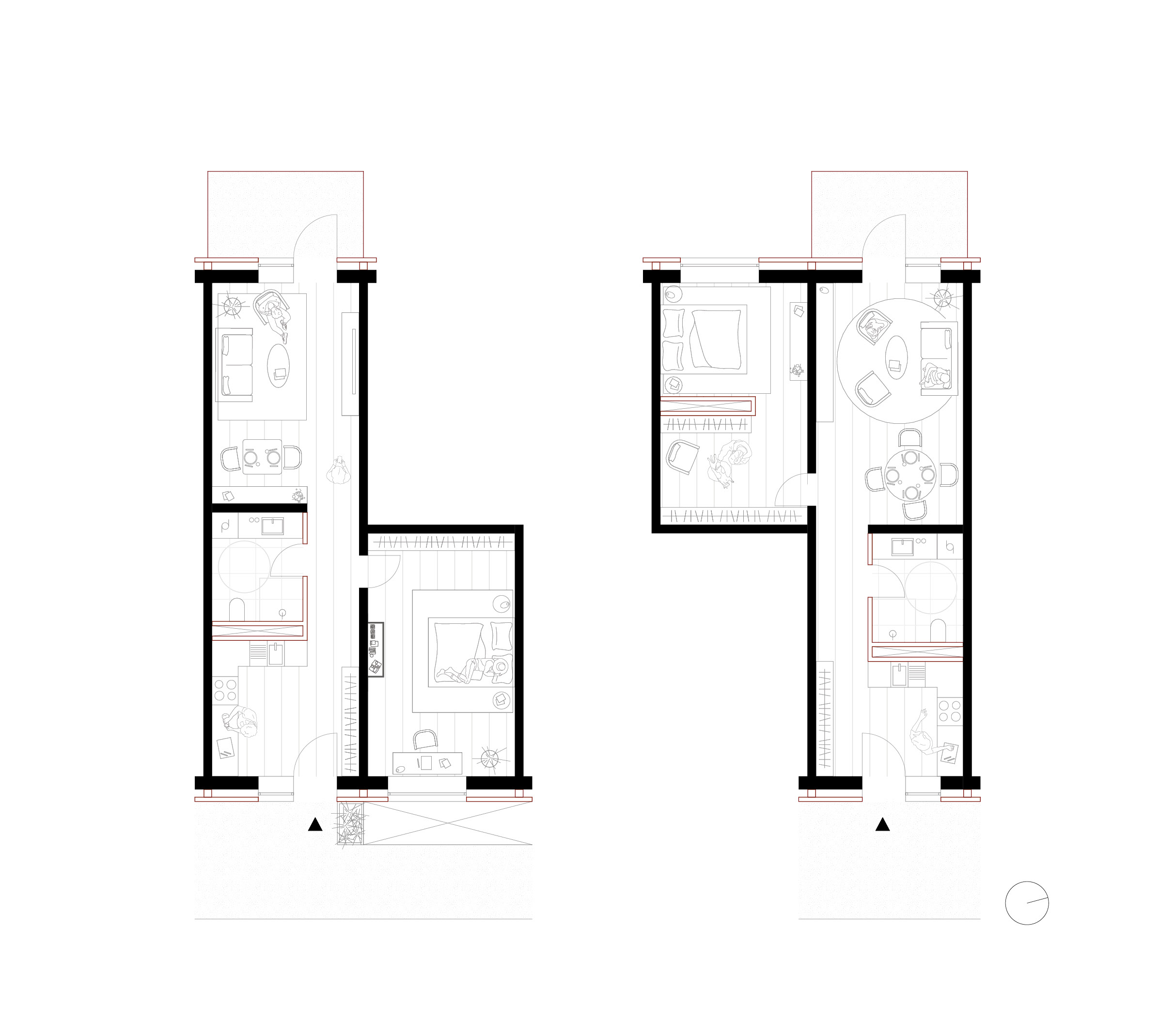 1½-enhet leilighet, plan B