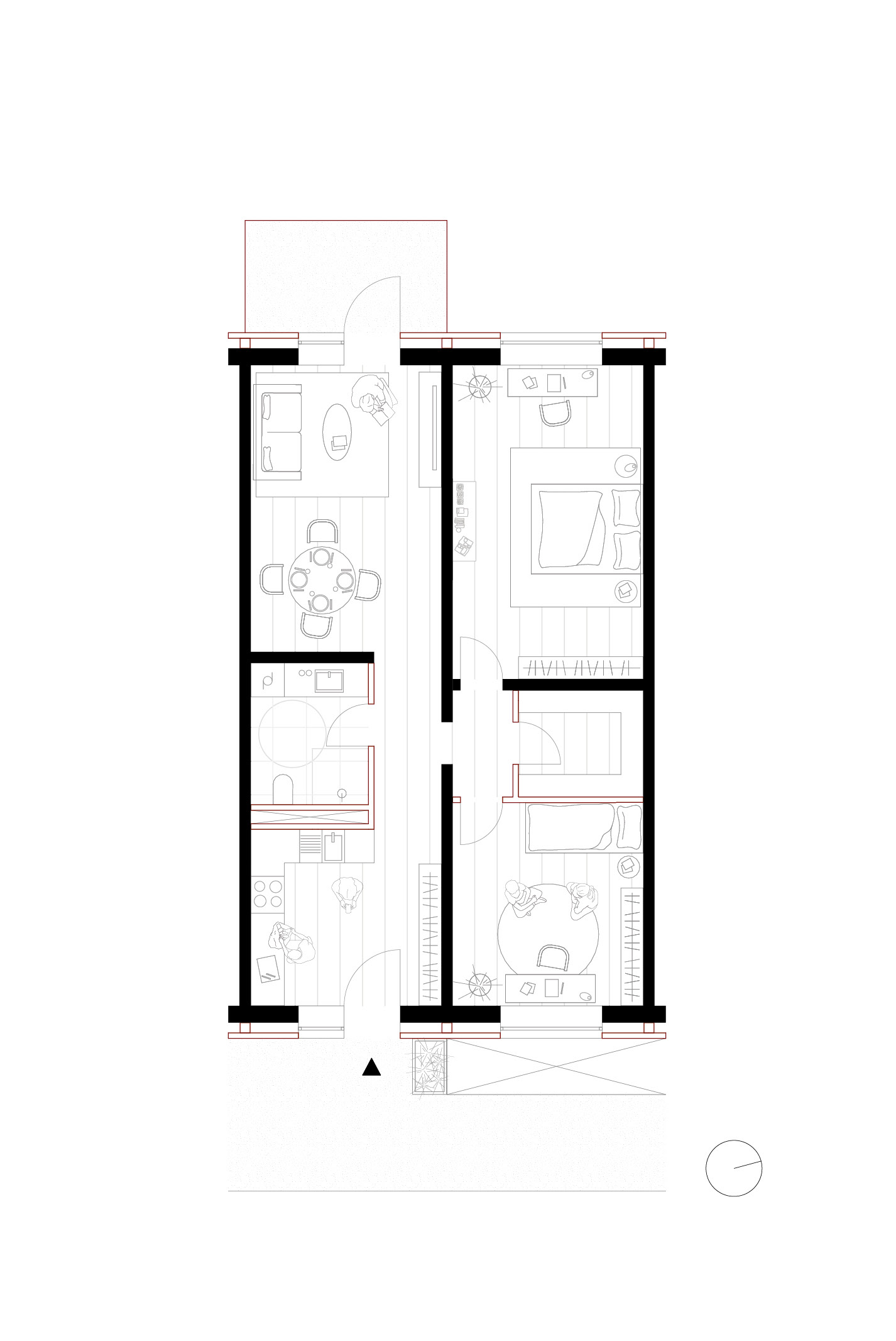 2-enhet leilighet, plan A